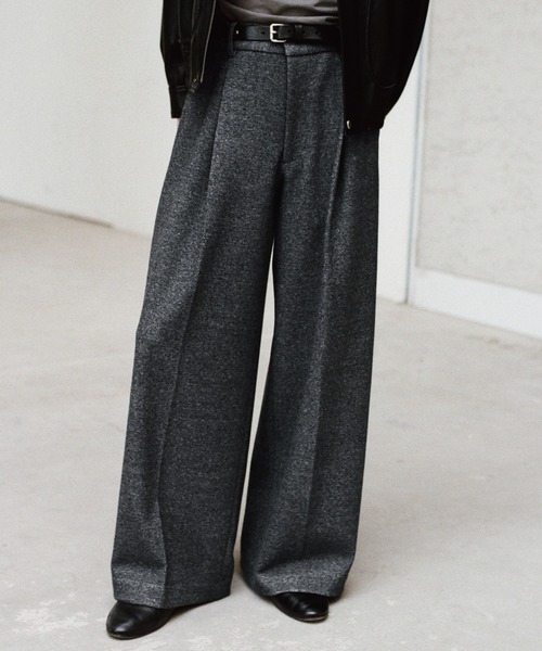 DOUBLE-FACED DEEP TUCK BAGGY SLACKS（スラックス）｜WYM LIDNM