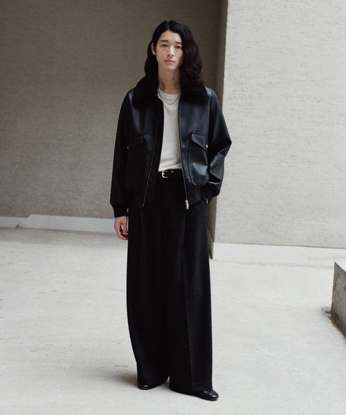 未使用 WYM DOUBLE-FACED DEEP TUCK BAGGY パンツ DOUBLE-FACED DEEP TUCK BAGGY SLACKS（スラックス）｜WYM LIDNM