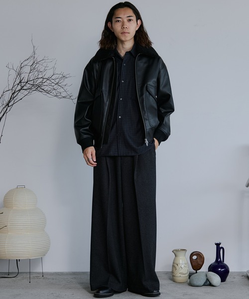 DOUBLE-FACED DEEP TUCK BAGGY SLACKS（スラックス）｜WYM LIDNM