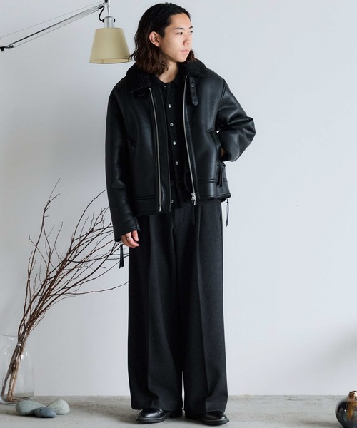 DOUBLE-FACED DEEP TUCK BAGGY SLACKS（スラックス）｜WYM LIDNM