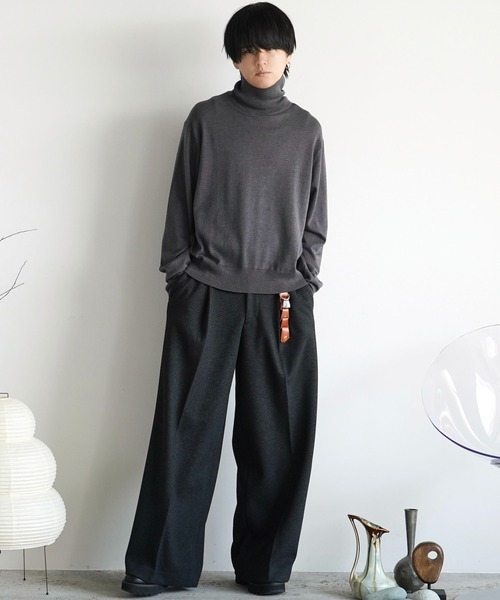 未使用 WYM DOUBLE-FACED DEEP TUCK BAGGY パンツ DOUBLE-FACED DEEP TUCK BAGGY SLACKS（スラックス）｜WYM LIDNM