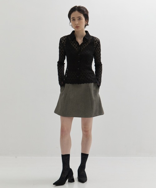 CLANE/クラネ】3D FLOWER LACE SHIRT/フラワーレースシャツ（シャツ