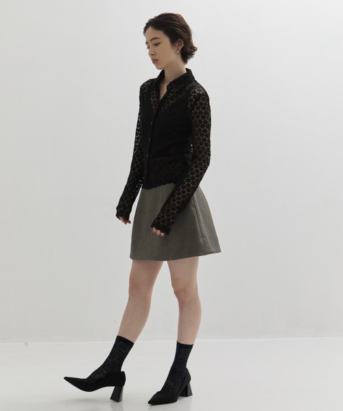 CLANE/クラネ】3D FLOWER LACE SHIRT/フラワーレースシャツ（シャツ