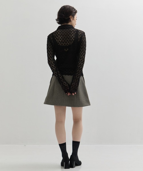 CLANE/クラネ】3D FLOWER LACE SHIRT/フラワーレースシャツ