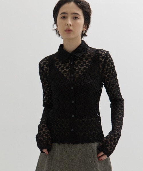 CLANE/クラネ】3D FLOWER LACE SHIRT/フラワーレースシャツ（シャツ