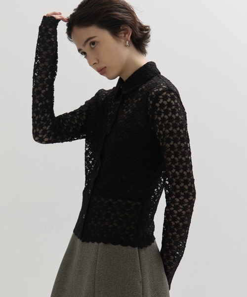 CLANE(クラネ)の「【CLANE/クラネ】3D FLOWER LACE SHIRT/フラワーレースシャツ(シャツ/ブラウス・レディース・ブラック/マルチ・2)」の9枚目の写真