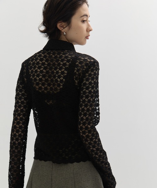 CLANE/クラネ】3D FLOWER LACE SHIRT/フラワーレースシャツ（シャツ