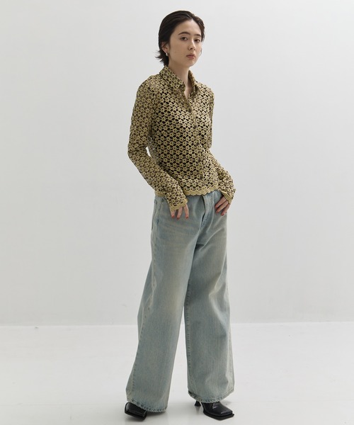 CLANE/クラネ】3D FLOWER LACE SHIRT/フラワーレースシャツ（シャツ