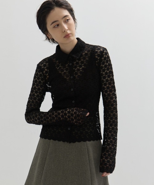 CLANE/クラネ】3D FLOWER LACE SHIRT/フラワーレースシャツ（シャツ