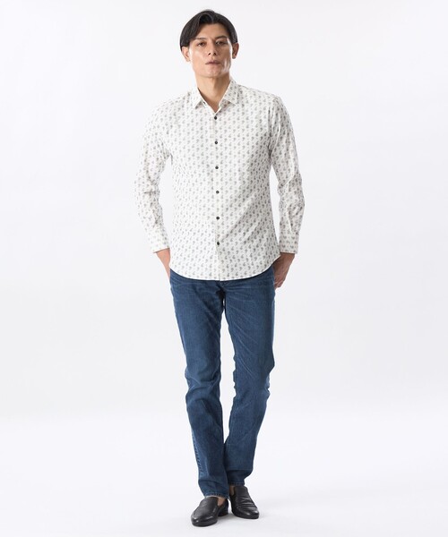 EPOCA UOMO(エポカウォモ)の「細コールペイズリープリントシャツ(シャツ/ブラウス・メンズ・ブラック/ホワイト・46/48)」の3枚目の写真