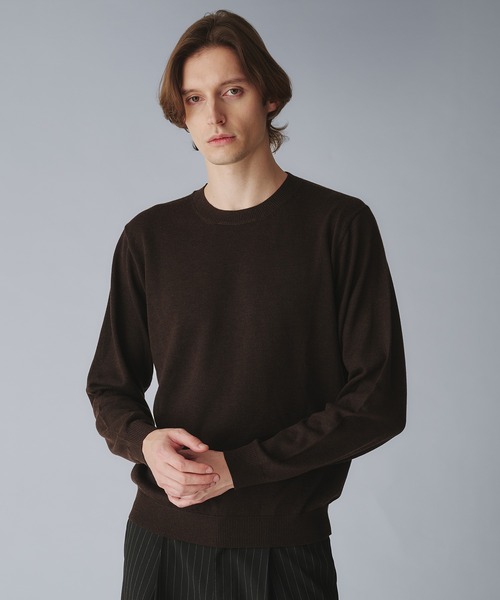 Regen Glanz（レーゲングランツ）の「wool blend crewneck cropped knit/ウールブレンドクロップドクルーネックニット（ニット/セーター・メンズ・グレー/ダークグリーン/オフホワイト/ブラック/ブラウン系その他/ネイビー/ダークブラウン/ベージュ系その他/ワインレッド・MEDIUM/LARGE/SMALL）」の5枚目の写真