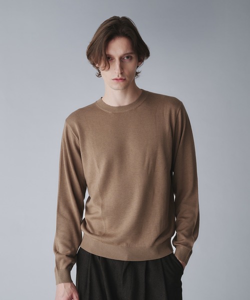 Regen Glanz（レーゲングランツ）の「wool blend crewneck cropped knit/ウールブレンドクロップドクルーネックニット（ニット/セーター・メンズ・グレー/ダークグリーン/オフホワイト/ブラック/ブラウン系その他/ネイビー/ダークブラウン/ベージュ系その他/ワインレッド・MEDIUM/LARGE/SMALL）」の6枚目の写真