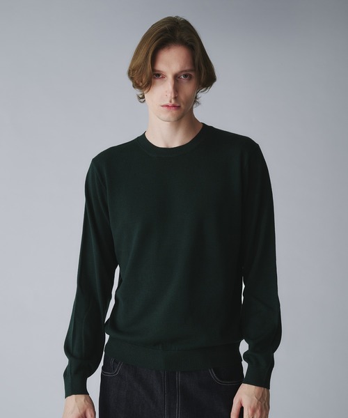 Regen Glanz（レーゲングランツ）の「wool blend crewneck cropped knit/ウールブレンドクロップドクルーネックニット（ニット/セーター・メンズ・グレー/ダークグリーン/オフホワイト/ブラック/ブラウン系その他/ネイビー/ダークブラウン/ベージュ系その他/ワインレッド・MEDIUM/LARGE/SMALL）」の7枚目の写真