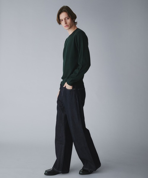 Regen Glanz（レーゲングランツ）の「wool blend crewneck cropped knit/ウールブレンドクロップドクルーネックニット（ニット/セーター・メンズ・グレー/ダークグリーン/オフホワイト/ブラック/ブラウン系その他/ネイビー/ダークブラウン/ベージュ系その他/ワインレッド・MEDIUM/LARGE/SMALL）」の10枚目の写真