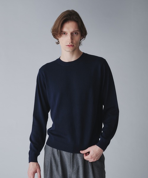Regen Glanz（レーゲングランツ）の「wool blend crewneck cropped knit/ウールブレンドクロップドクルーネックニット（ニット/セーター・メンズ・グレー/ダークグリーン/オフホワイト/ブラック/ブラウン系その他/ネイビー/ダークブラウン/ベージュ系その他/ワインレッド・MEDIUM/LARGE/SMALL）」の12枚目の写真