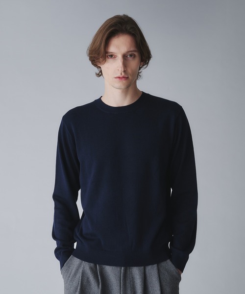 Regen Glanz（レーゲングランツ）の「wool blend crewneck cropped knit/ウールブレンドクロップドクルーネックニット（ニット/セーター・メンズ・グレー/ダークグリーン/オフホワイト/ブラック/ブラウン系その他/ネイビー/ダークブラウン/ベージュ系その他/ワインレッド・MEDIUM/LARGE/SMALL）」の11枚目の写真
