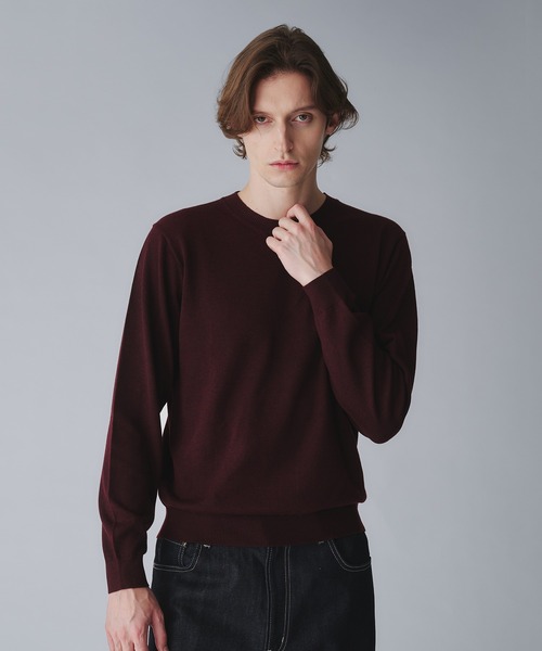 Regen Glanz（レーゲングランツ）の「wool blend crewneck cropped knit/ウールブレンドクロップドクルーネックニット（ニット/セーター・メンズ・グレー/ダークグリーン/オフホワイト/ブラック/ブラウン系その他/ネイビー/ダークブラウン/ベージュ系その他/ワインレッド・MEDIUM/LARGE/SMALL）」の19枚目の写真