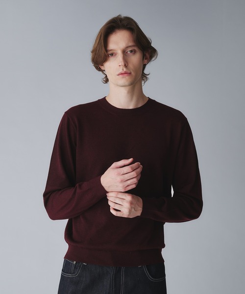 Regen Glanz（レーゲングランツ）の「wool blend crewneck cropped knit/ウールブレンドクロップドクルーネックニット（ニット/セーター・メンズ・グレー/ダークグリーン/オフホワイト/ブラック/ブラウン系その他/ネイビー/ダークブラウン/ベージュ系その他/ワインレッド・MEDIUM/LARGE/SMALL）」の20枚目の写真