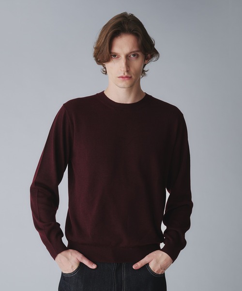 Regen Glanz（レーゲングランツ）の「wool blend crewneck cropped knit/ウールブレンドクロップドクルーネックニット（ニット/セーター・メンズ・グレー/ダークグリーン/オフホワイト/ブラック/ブラウン系その他/ネイビー/ダークブラウン/ベージュ系その他/ワインレッド・MEDIUM/LARGE/SMALL）」の18枚目の写真