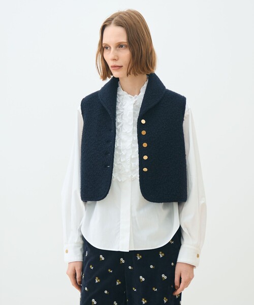 シープニット ショールカラージレ（ベスト）｜TOMORROWLAND collection
