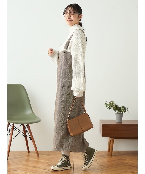 HARUYAMA(ハルヤマ)の「【WEB限定】ヘリンボーンナロージャンスカ FURRY(ジャンパースカート・レディース・ブラック/ベージュ/ブラウン・F)」の12枚目の写真