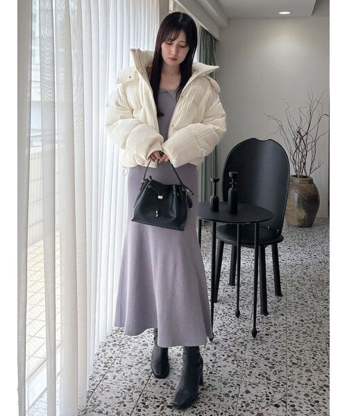 MERCURYDUO(マーキュリーデュオ)の「ファートリミングニットワンピース(ワンピース・レディース・ライトグレー/ベージュ/ブラック・MEDIUM/SMALL)」の22枚目の写真