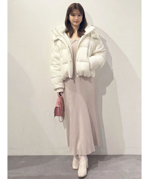 MERCURYDUO(マーキュリーデュオ)の「ファートリミングニットワンピース(ワンピース・レディース・ライトグレー/ベージュ/ブラック・MEDIUM/SMALL)」の7枚目の写真