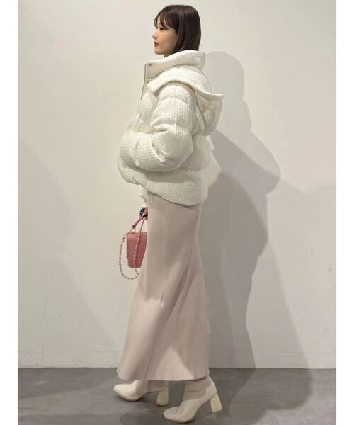 MERCURYDUO(マーキュリーデュオ)の「ファートリミングニットワンピース(ワンピース・レディース・ライトグレー/ベージュ/ブラック・MEDIUM/SMALL)」の15枚目の写真