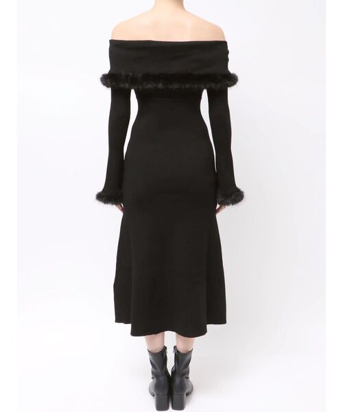 MERCURYDUO(マーキュリーデュオ)の「ファートリミングニットワンピース(ワンピース・レディース・ライトグレー/ベージュ/ブラック・MEDIUM/SMALL)」の11枚目の写真