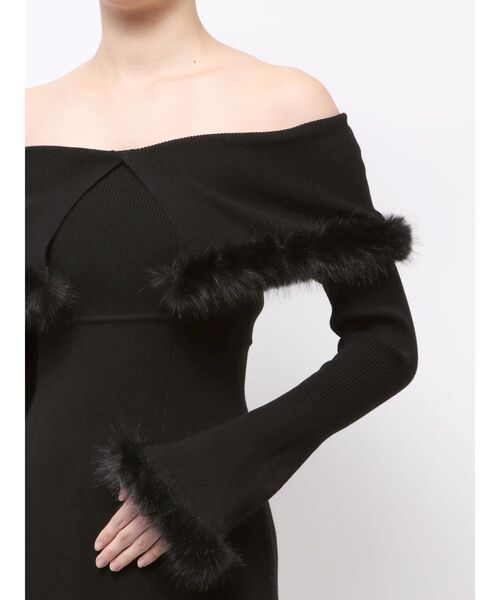 MERCURYDUO(マーキュリーデュオ)の「ファートリミングニットワンピース(ワンピース・レディース・ライトグレー/ベージュ/ブラック・MEDIUM/SMALL)」の21枚目の写真