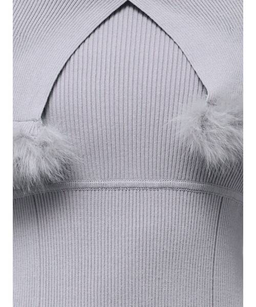 MERCURYDUO(マーキュリーデュオ)の「ファートリミングニットワンピース(ワンピース・レディース・ライトグレー/ベージュ/ブラック・MEDIUM/SMALL)」の17枚目の写真