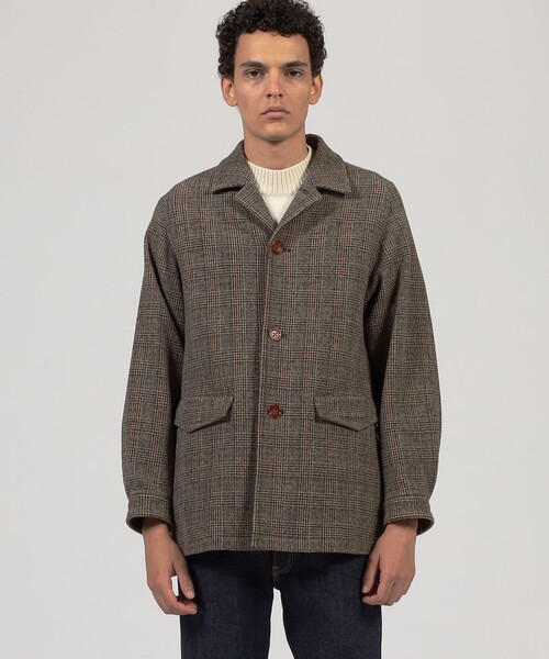 セール】ウールナイロンポリウレタン 2WAYストレッチ ハーフコート