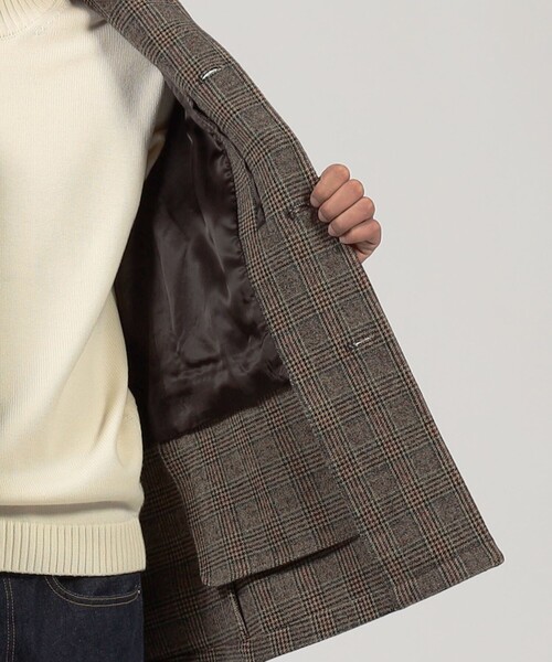セール】ウールナイロンポリウレタン 2WAYストレッチ ハーフコート