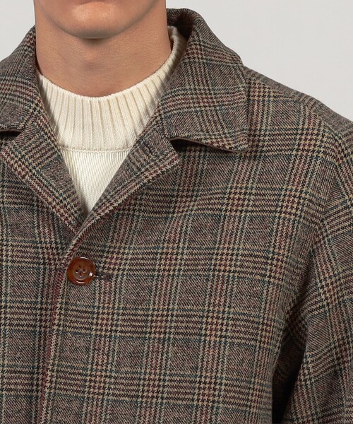 セール】ウールナイロンポリウレタン 2WAYストレッチ ハーフコート