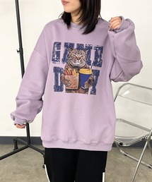 CRB（シーアールビー）の「キャットプリントトレーナー（スウェット）」