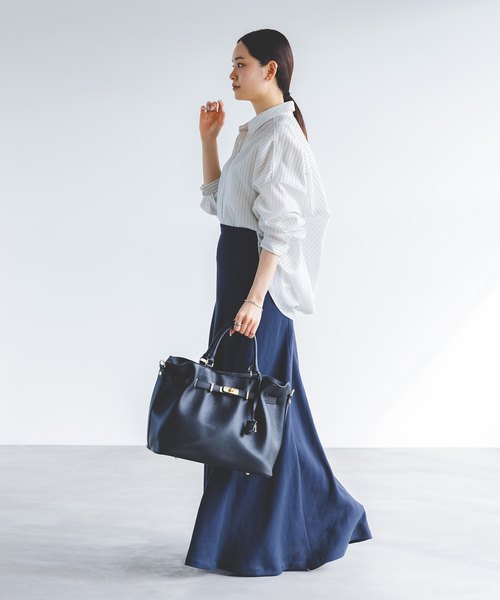 Noble(ノーブル)の「《追加》MILOS/ミロス 金具付きトート(トートバッグ・レディース・ブラック/ベージュ・FREE)」の7枚目の写真