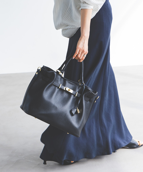 MILOS 2WAY 牛革 ゴールド金具 南京錠 トートバッグ ブラック 大容量 NOBLE（ノーブル） ショルダーバッグ バッグ 「追加11」「MILOS」金具