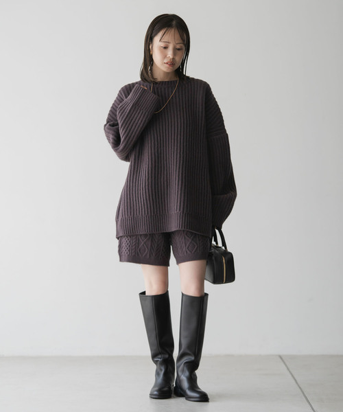 Noble(ノーブル)の「アラン柄ショートパンツ(その他パンツ・レディース・ホワイト系その他/ブラウン・FREE)」の4枚目の写真