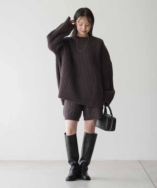 Noble(ノーブル)の「アラン柄ショートパンツ(その他パンツ・レディース・ホワイト系その他/ブラウン・FREE)」の8枚目の写真