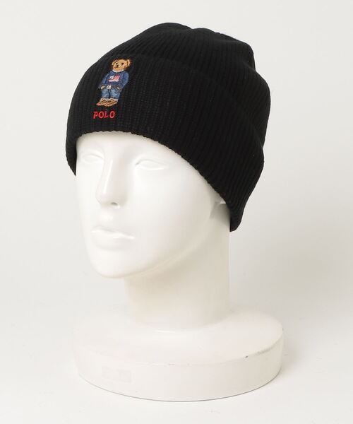 POLO RALPH LAUREN（ポロ ラルフ ローレン）の「Polo ベア リブニット ビーニー（ニットキャップ/ビーニー・メンズ・ブラック系1・ONE）」の3枚目の写真