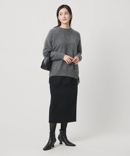 UNITED ARROWS（ユナイテッドアローズ）の「スエードライク タイトスカート ‐ウォッシャブル‐（スカート・レディース・オフホワイト/ライトピンク/ブラック/ダークブラウン/ピンク・34/40/38/36）」の11枚目の写真