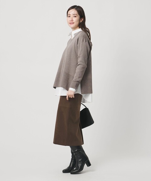 UNITED ARROWS（ユナイテッドアローズ）の「スエードライク タイトスカート ‐ウォッシャブル‐（スカート・レディース・オフホワイト/ライトピンク/ブラック/ダークブラウン/ピンク・34/40/38/36）」の13枚目の写真