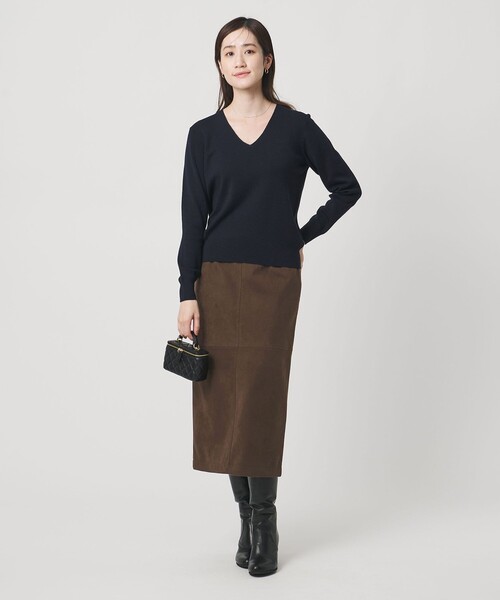 UNITED ARROWS（ユナイテッドアローズ）の「スエードライク タイトスカート ‐ウォッシャブル‐（スカート・レディース・オフホワイト/ライトピンク/ブラック/ダークブラウン/ピンク・34/40/38/36）」の16枚目の写真