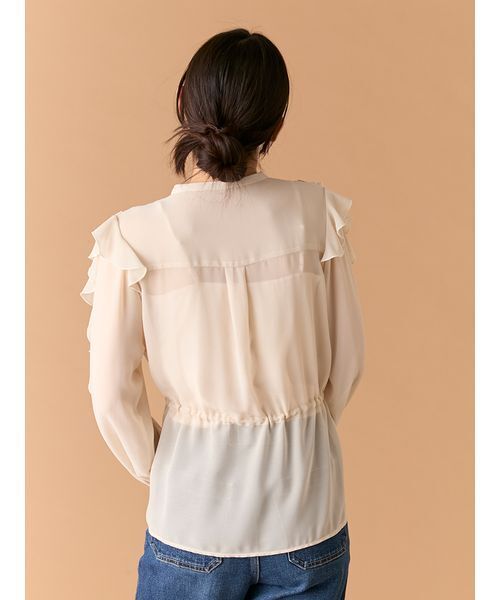 LILY BROWN（リリーブラウン）の「[L.B CANDY STOCK]ビジューフリルブラウス（シャツ/ブラウス・レディース・ブラック/ベージュ・F）」の5枚目の写真