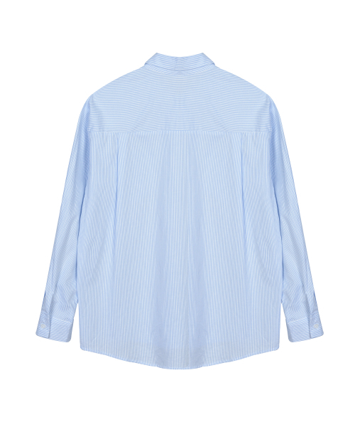 NICK&NICOLE(ニックアンドニコール)の「MINIMAL CLASSIC LABEL STRIPE SHIRT_SKY BLUE(シャツ/ブラウス・レディース・その他・FREE)」の6枚目の写真