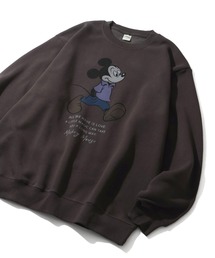 【Disney/ディズニー】裏起毛 ミッキーマウス ヴィンテージ アソートプリント トレーナー スウェット