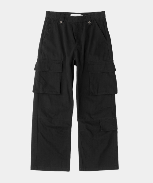 SLOWACID（スローアシッド）の「ウォッシュドヘリンボーンカーゴパンツ[ブラック]（その他パンツ・レディース・その他・SMALL/MEDIUM/LARGE）」の4枚目の写真