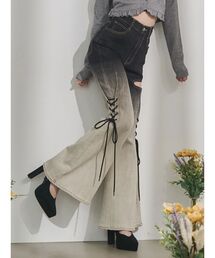 EATME | サイドレースアップカットアウトデニムパンツ(デニムパンツ)