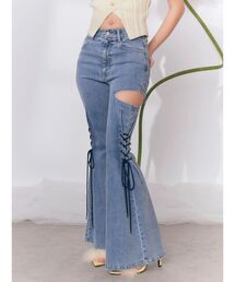 EATME | サイドレースアップカットアウトデニムパンツ(デニムパンツ)