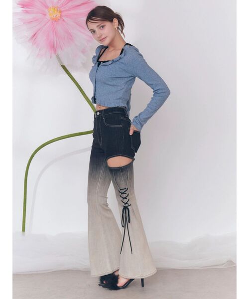 EATME（イートミー）の「サイドレースアップカットアウトデニムパンツ（デニムパンツ・レディース・その他1/ライトブルー・SMALL/MEDIUM）」の9枚目の写真